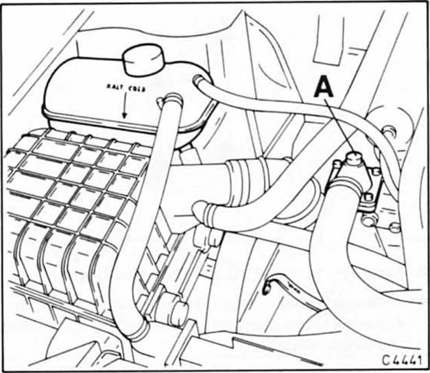 Opel Omega Reparaturanleitung. Kühlmittel ablassen und auffüllen