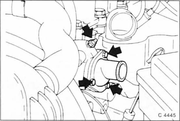 Opel Omega Reparaturanleitung. Thermostat aus- und einbauen/prüfen 