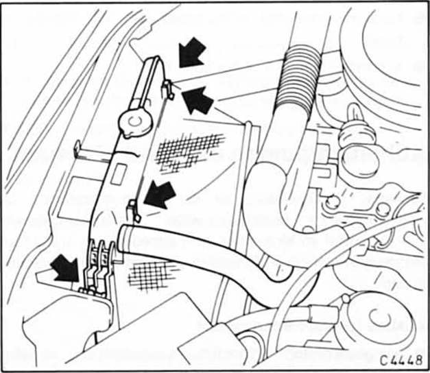 Opel Omega Reparaturanleitung. Kühler aus- und einbauen 