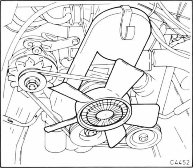 Opel Omega Reparaturanleitung. Kühlmittelpumpe aus- und einbauen 