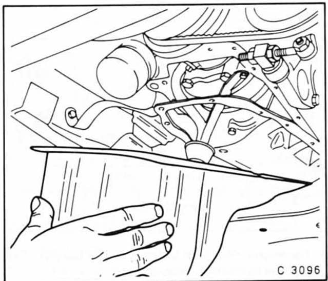 Opel Omega Reparaturanleitung. Ölwanne aus- und einbauen/dichtung für ölwanne ersetzen