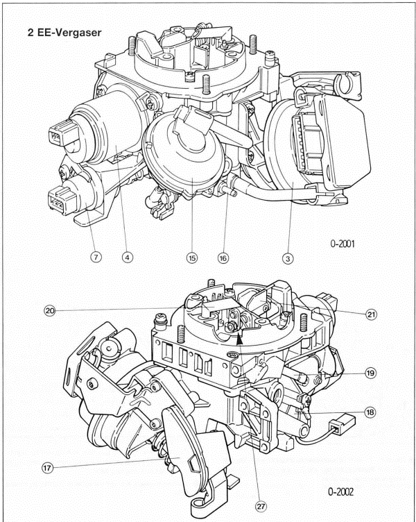 Opel Omega Reparaturanleitung. 2 Ee-vergaser 