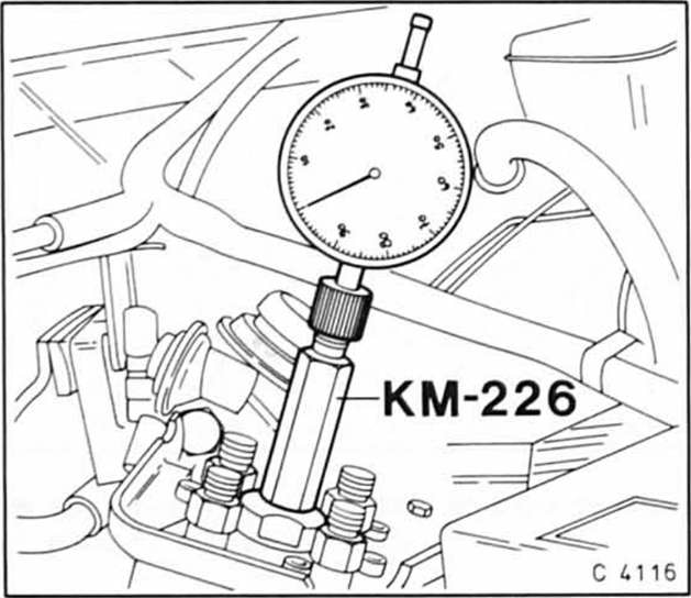 Opel Omega Reparaturanleitung. Förderbeginn der einspritzpumpe überprüfen