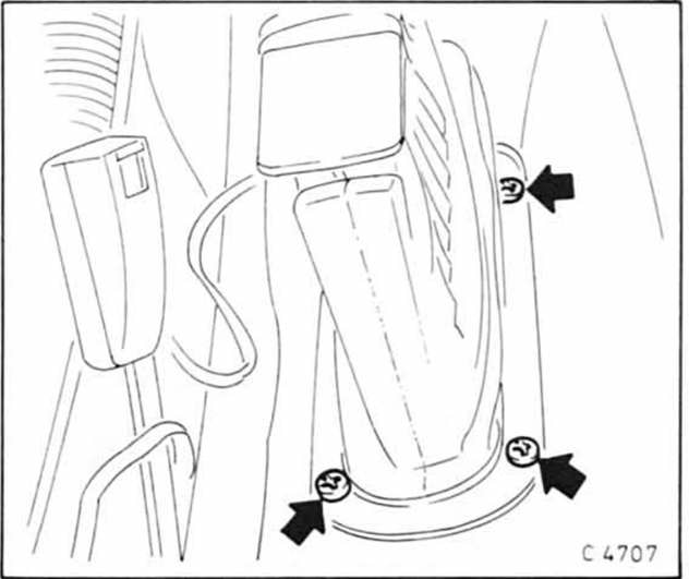 Opel Omega Reparaturanleitung. Handbremshebel aus- und einbauen 