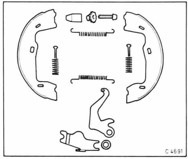 Opel Omega Reparaturanleitung. Bremsbacken für handbremse aus-und einbauen 