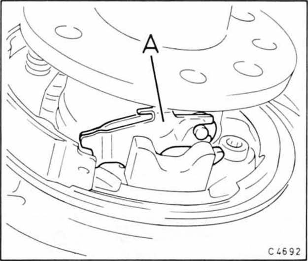 Opel Omega Reparaturanleitung. Bremsbacken für handbremse aus-und einbauen 