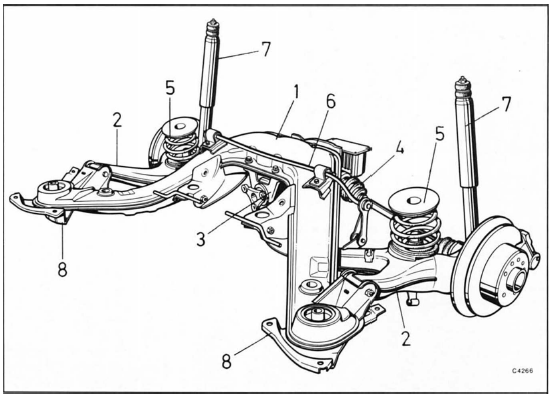 Opel Omega Reparaturanleitung. Die hinterachse