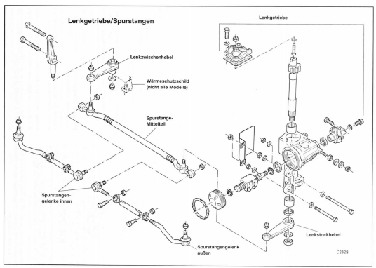 Opel Omega Reparaturanleitung. Die lenkung