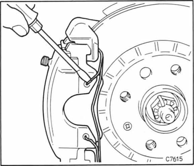 Opel Omega Reparaturanleitung. Scheibenbremsbeläge vorn aus-und einbauen 