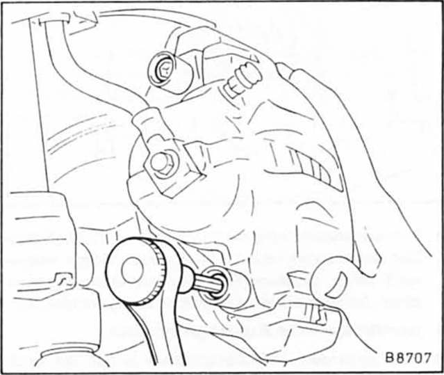 Opel Omega Reparaturanleitung. Scheibenbremsbeläge vorn aus-und einbauen 