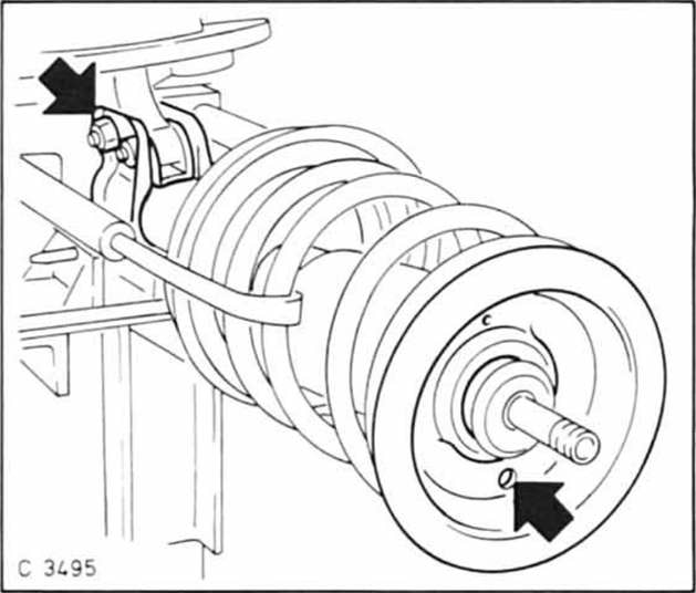 Opel Omega Reparaturanleitung. Stoÿdämpfer/vorderfeder aus- und einbauen 