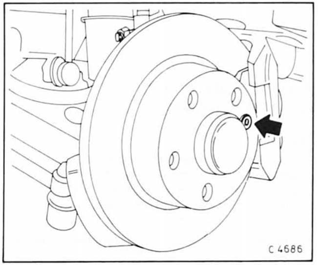 Opel Omega Reparaturanleitung. Bremsscheibendicke prüfen 