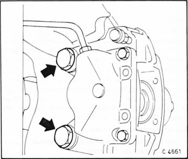 Opel Omega Reparaturanleitung. Bremsscheibe vorn aus-und einbauen