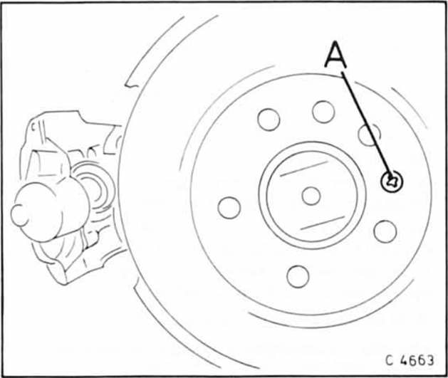 Opel Omega Reparaturanleitung. Bremsscheibe vorn aus-und einbauen