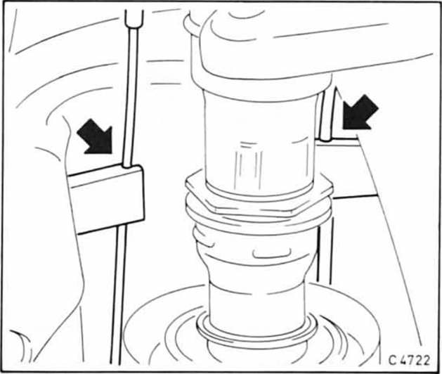 Opel Omega Reparaturanleitung. Handbremsseil aus- und einbauen 