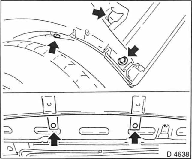 Opel Omega Reparaturanleitung. Frontverkleidung aus- und einbauen 