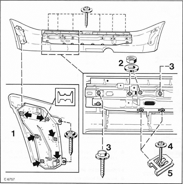 Opel Omega Reparaturanleitung. Verkleidung hinten aus- und einbauen 