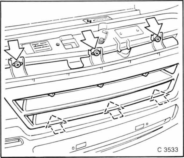 Opel Omega Reparaturanleitung. Kühlergrill aus- und einbauen 