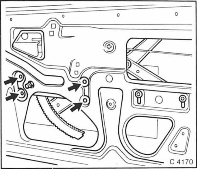 Opel Omega Reparaturanleitung. Manueller fensterheber