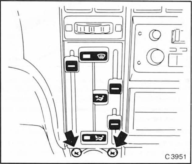 Opel Omega Reparaturanleitung. Heizungsbetätigung/heizungszüge aus- und einbauen 