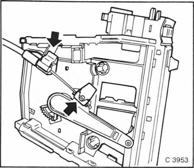 Opel Omega Reparaturanleitung. Heizungsbetätigung/heizungszüge aus- und einbauen 