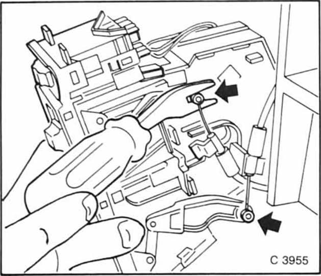 Opel Omega Reparaturanleitung. Heizungsbetätigung/heizungszüge aus- und einbauen 