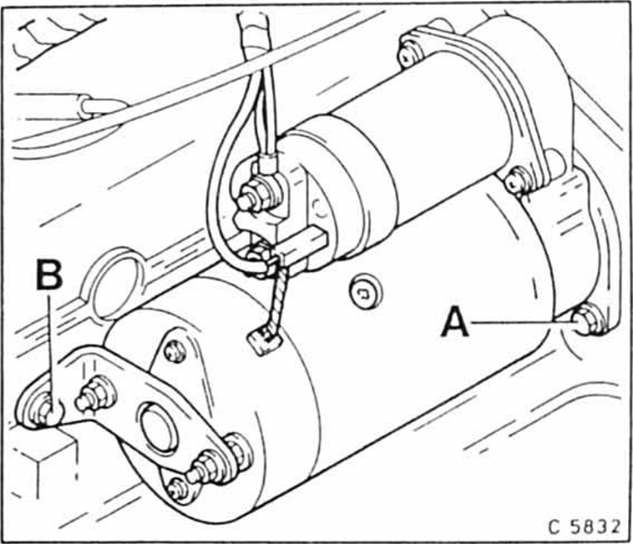 Opel Omega Reparaturanleitung. Anlasser aus- und einbauen