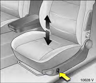 Opel Omega. Sitzhöhe 3 einstellen:  wippschalter an der auÿenseite der sitze
