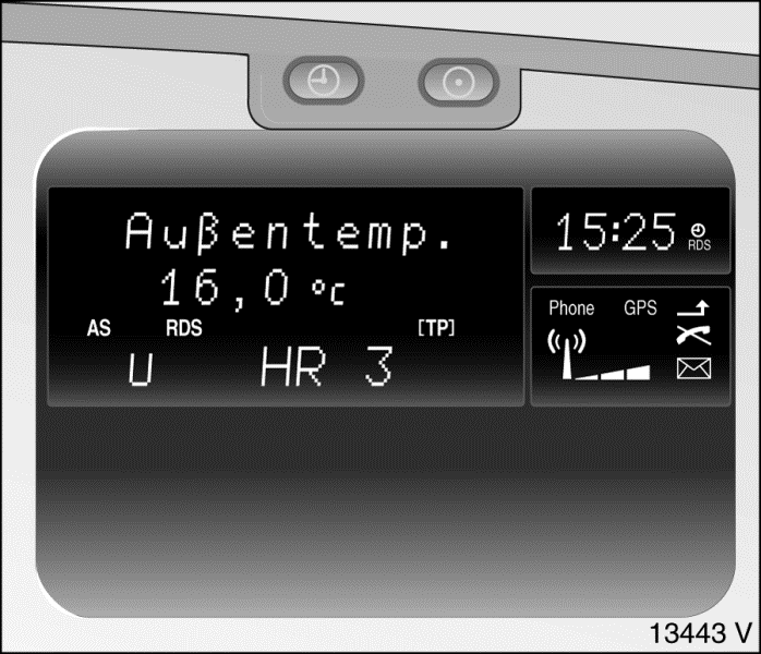 Opel Omega. Multi-info-display für radio-telefon