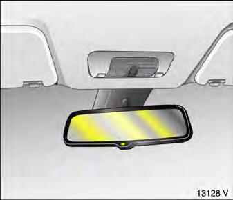 Opel Omega. Automatisch abblendender innenspiegel , einstellen: spiegelgehäuse schwenken