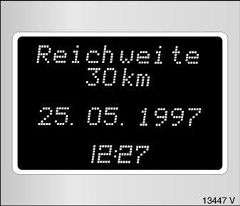 Opel Omega. Reichweite unter 50 km