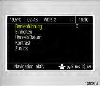 Opel Omega. Systemeinstellungen des graphic-info-displays 3 oder color-info-displays