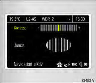 Opel Omega. Kontrast einstellen