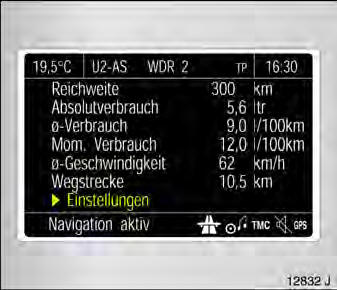 Opel Omega. Aktuelle bordcomputerinformationen zurücksetzen