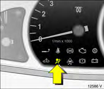 Opel Omega. Kontrollleuchte  für gurtstraffer