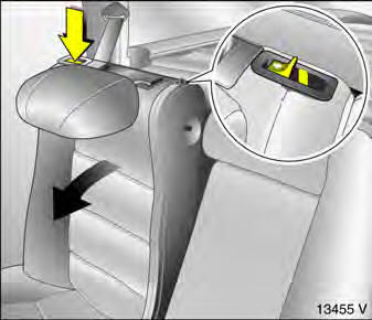 Opel Omega. Rücksitzlehnen klappen