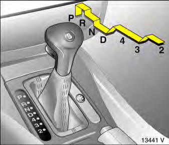 Opel Omega. Fahrstufen d, 3, 2, 1 bei fahrzeugen mit otto-motor