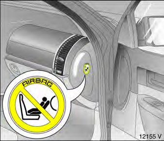 Opel Omega. Verwendung von kindersicherheitssystemen 3 auf dem beifahrersitz bei fahrzeugen mit airbag-systemen 3 und ohne sitzbelegungserkennung