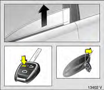 Opel Omega. Fenster von auÿen schlieÿen