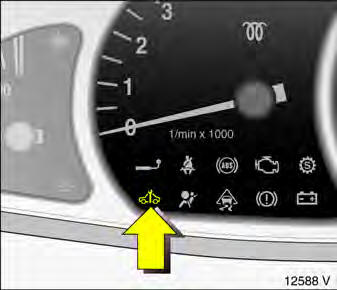 Opel Omega. Kontrollleuchte a für motorelektronik