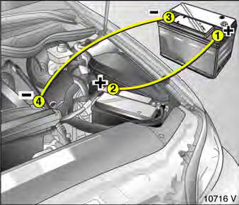 Opel Omega. Anlassen mit starthilfekabeln